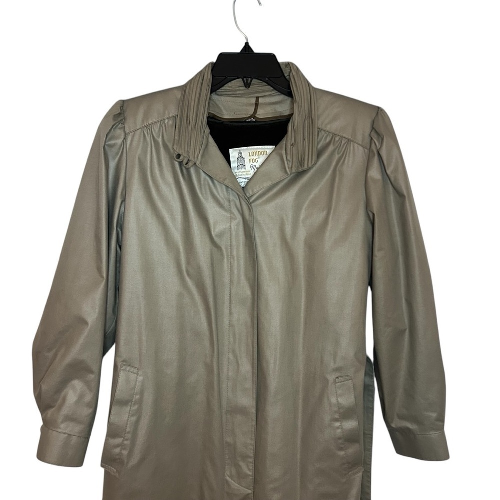 London Fog Vintage Tan Trench Coat w/ Zip Liner – Size 10 Petite - Picture 2 of 16